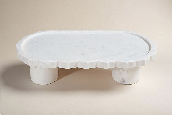 MERMER DEKORATİF AYAKLI TEPSİ -BEYAZ - 30X15X8 CM TRN-HSH-01 - 1