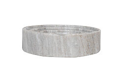 MERMER DEKORATİF YUVARLAK KASE- BEJ- 20X20X5 CM BWN-1171 - 2