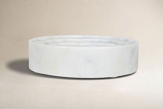 MERMER DEKORATİF YUVARLAK KASE -BEYAZ- 20X20X5 CM BWN-1171A - 1