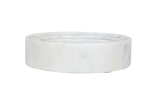 MERMER DEKORATİF YUVARLAK KASE -BEYAZ- 20X20X5 CM BWN-1171A - 2