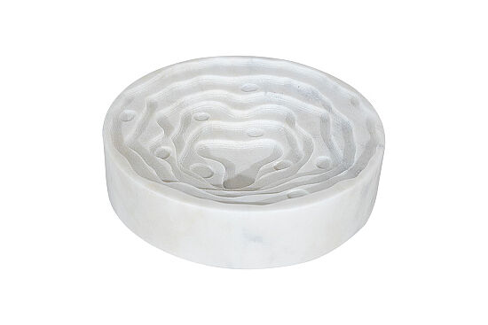 MERMER DEKORATİF YUVARLAK KASE -BEYAZ- 20X20X5 CM BWN-1171A - 4