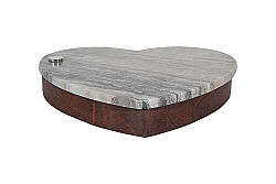 MERMER KALPLİ PEYNİR BIÇAK SETİ- NİKEL KAPLAMA / BEJ MERMER- KUTULU 30X30X5 CM CUTN-518A - 2