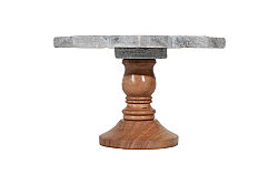 MERMER KEK STANDI -AHŞAP AYAKLI -BEJ-25X25X12 CM CPN-597A - 3