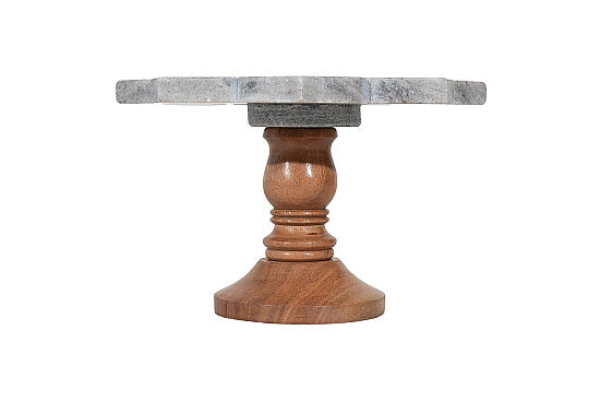 MERMER KEK STANDI -AHŞAP AYAKLI -BEJ-25X25X12 CM CPN-597A - 3