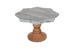 MERMER KEK STANDI -AHŞAP AYAKLI -BEJ-25X25X12 CM CPN-597A - 2