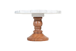 MERMER KEK STANDI - AHŞAP AYAKLI--BEYAZ - 25X25X12 CM CPN-597 - 3