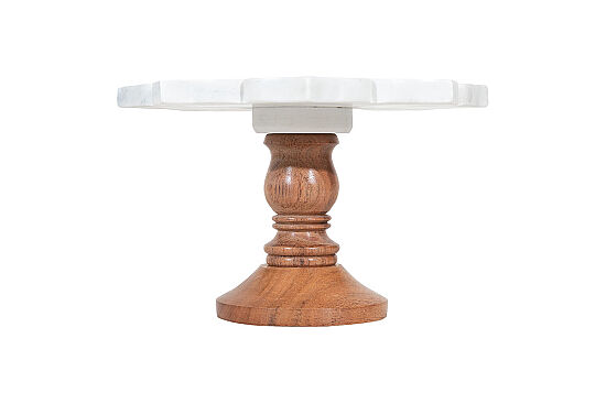 MERMER KEK STANDI - AHŞAP AYAKLI--BEYAZ - 25X25X12 CM CPN-597 - 3