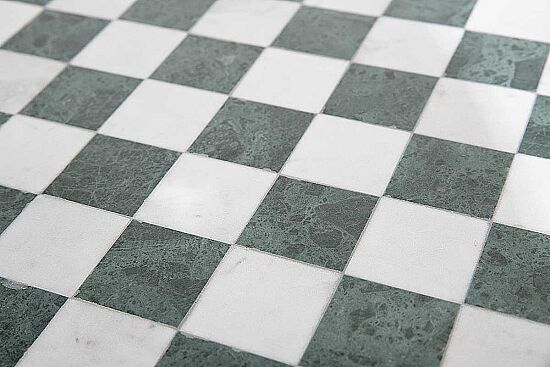 MERMER SATRANÇ SETİ - MERMER OYUN TAŞLARI -BEYAZ/K.YEŞİL MERMER - 35.56X35.56X7.5 CM HDN-1055 - 2