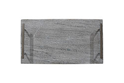 MERMER SERVİS TEPSİSİ -METAL KULPLU -BEJ-38X20X4.5 CM TRN-HSH-04 - 5