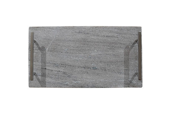 MERMER SERVİS TEPSİSİ -METAL KULPLU -BEJ-38X20X4.5 CM TRN-HSH-04 - 5