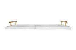 MERMER SERVİS TEPSİSİ - METAL KULPLU-BEYAZ- 38X20X4.5 CM TRN-HSH-03 - 2