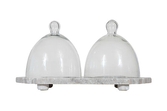 MERMER SUNUMLUK -2 ADET CAM & MERMER TABAN-BEJ- 40X20X23.30 CM CDN-HSH-01 - 2