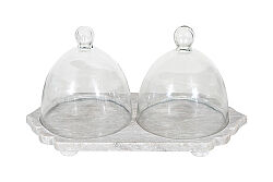 MERMER SUNUMLUK -2 ADET CAM & MERMER TABAN-BEJ- 40X20X23.30 CM CDN-HSH-01 - 3