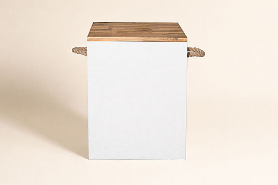 MERMER TABURE/SEHPA BEYAZ KARE 35x35x45cm KTA-WD-001 - 1
