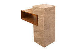 MERMER TV UNİTESİ -AHŞAP&BEJ MERMER - 63.5X25.5X63.5 CM TAB-HSH-096 - 5