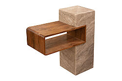 MERMER TV UNİTESİ -AHŞAP&BEJ MERMER - 63.5X25.5X63.5 CM TAB-HSH-096 - 3