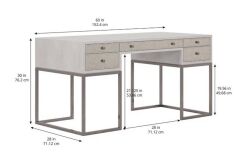 MEZZANİNE ÇALIŞMA MASASI GRİ 71x152x76cm 325421-2249 - 4