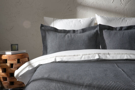 MOKAS PİKE - YATAK ÖRTÜSÜ 240x250 3 PRC SİYAH - 1