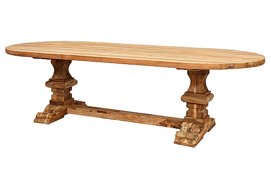 MONAKO OVAL YEMEK MASASI TEAK 100x220x79cm - 1