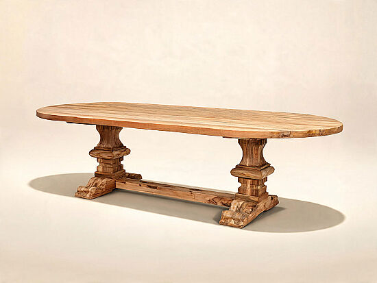 MONAKO OVAL YEMEK MASASI TEAK 100x220x79cm - 1