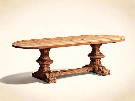 MONAKO OVAL YEMEK MASASI TEAK 120x280x79cm - 2