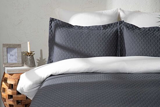 MORİNA PİKE-YATAK ÖRTÜSÜ 240x250 3 PRC LACİVERT - 1