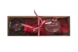 NAR MUMLUK/ÇAM AĞACI TAŞLI HAVLU 45x70 cm KUTULU SET KIRMIZI - 4