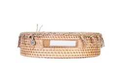 NATURİS YUVARLAK TEPSİ ORTA (TRT2120) 25X7 cm NATURAL - KERVAN