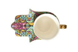 NAZAR BONCUK & FATMA ANA ELİ TEMALI TEKLİ FİNCAN SETİ ( 2 PRÇ. )-220 Cc-QK029 - 4