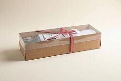 ODA KOKUSU/ÇAM AĞACI NAKIŞLI HAVLU 45x70 cm KUTULU SET BEYAZ - HOME SWEET HOME