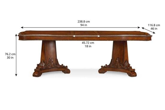 OLD WORLD MASA ACILIR DIKDORTGEN 117x194x(239)-(284)x76cm 43221-2606 - 3