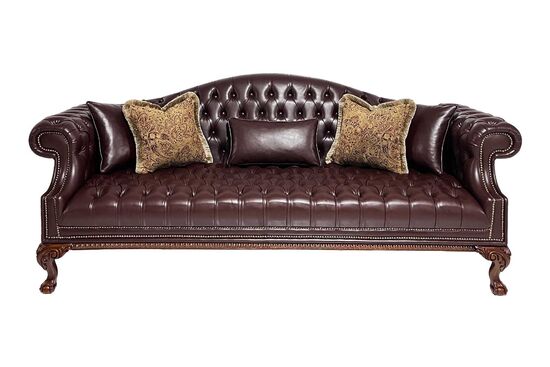 OLDWORLD ÜÇLÜ KOLTUK CHESTER KAHVE 100x250x95cm (SANTANA-11) - 1