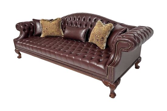 OLDWORLD ÜÇLÜ KOLTUK CHESTER KAHVE 100x250x95cm (SANTANA-11) - 2