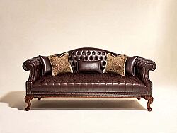 OLDWORLD ÜÇLÜ KOLTUK CHESTER KAHVE 100x250x95cm (SANTANA-11) - KERVAN