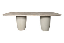 OLİVE YEMEK MASASI BEJ MERMER 110x240x76cm DT239126_BGL - KERVAN