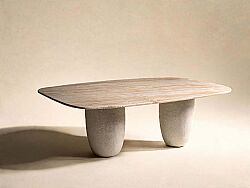 OLİVE YEMEK MASASI BEJ MERMER 110x240x76cm DT239126_BGL - 2