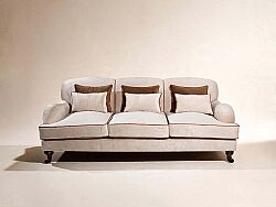 OXFORD ÜÇLÜ KOLTUK KREM 95x235x85cm (LETTO 2604) - KOLTUK ÜÇLÜ