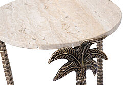 PALM YAN SEHPA ÜST TRAVERTEN ANTİK ALTIN 40X40X60 CM 45854 - 3