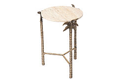 PALM YAN SEHPA ÜST TRAVERTEN ANTİK ALTIN 40X40X60 CM 45854 - 5