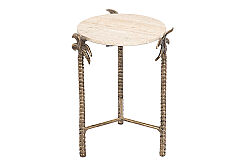 PALM YAN SEHPA ÜST TRAVERTEN ANTİK ALTIN 40X40X60 CM 45854 - 6
