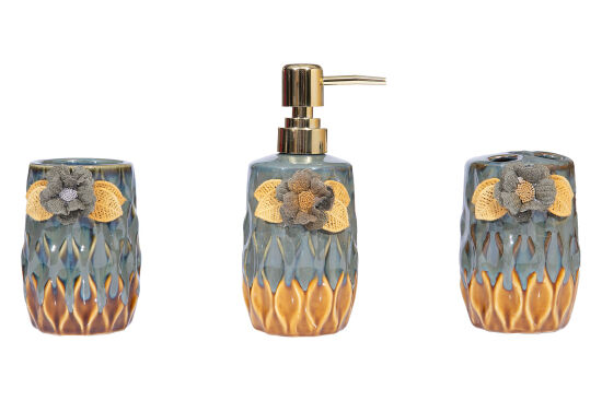 PAPATYALI ZYA1997-3 BANYO SET 3'LÜ (SIVI SABUNLUK-DIS FIRCALIK-PAMUKLUK) - 1