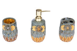 PAPATYALI ZYA1997-3 BANYO SET 3'LÜ (SIVI SABUNLUK-DIS FIRCALIK-PAMUKLUK) - 2