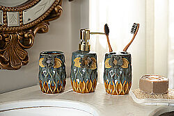 PAPATYALI ZYA1997-3 BANYO SET 3'LÜ (SIVI SABUNLUK-DIS FIRCALIK-PAMUKLUK) - 4