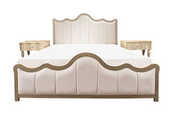 KERVAN - PEARL YATAK+2 KOMODİN KREM 180x200cm (TISAGE)