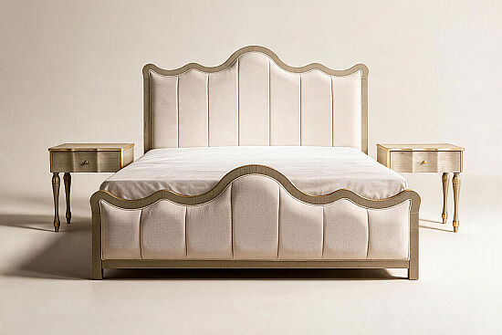 PEARL YATAK+2 KOMODİN KREM 180x200cm (TISAGE) - 1
