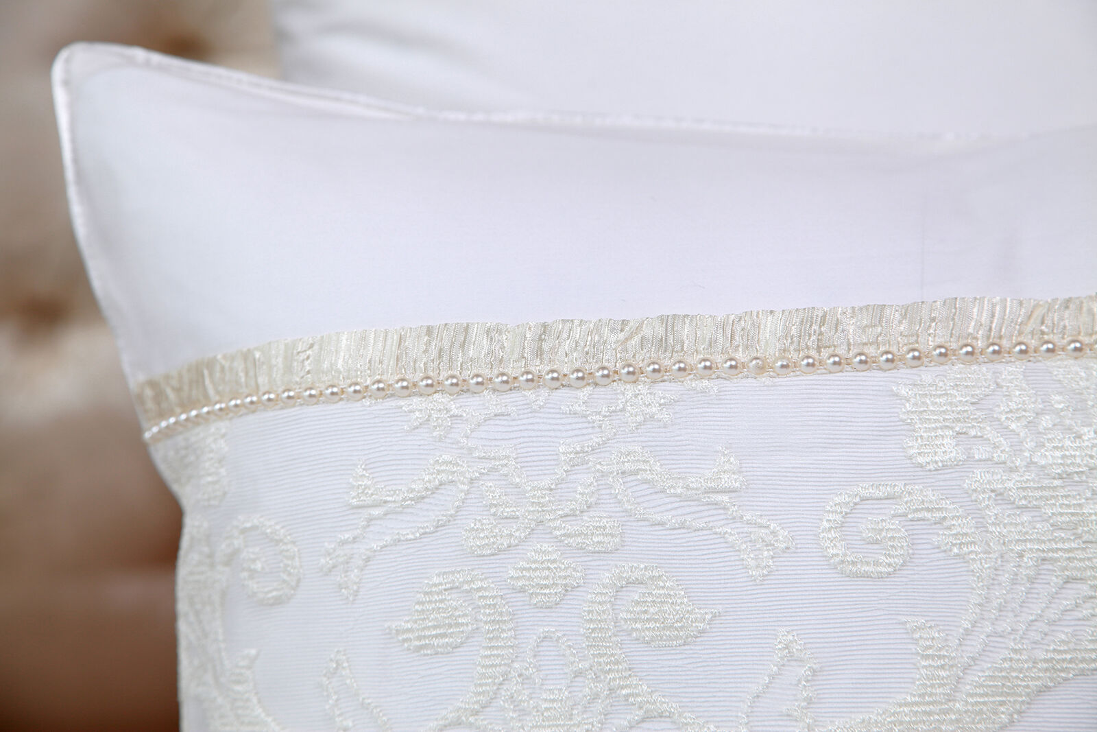 Pelida Nevresim Takimi Krem Ck 200x220cm 6 Prc Kervan Mobilya