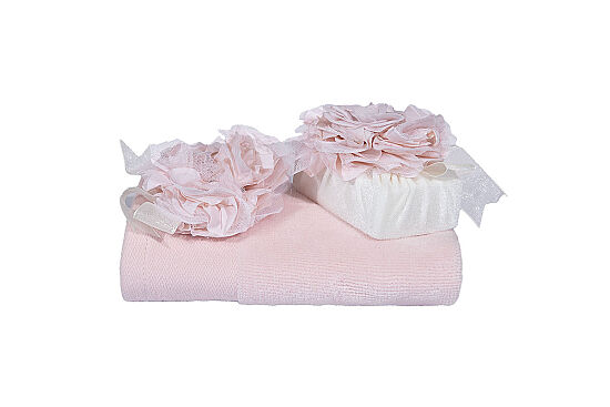 PİNK 2 PRÇ SABUNLU HAVLU SET PUDRA - 2