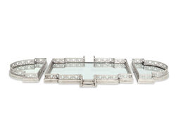 PM-20944-L BUYUK AYNALI TEPSI GUMUS 103x51x8cm - KERVAN