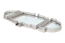 PM-20944-L BUYUK AYNALI TEPSI GUMUS 103x51x8cm - 2