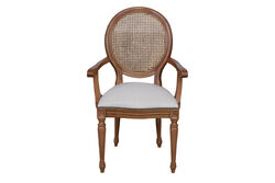 KERVAN - PONTY HAZERANLI KOLLU SANDALYE KREM 55x62x120cm